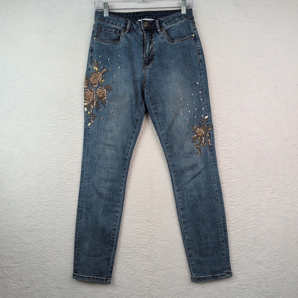 Joseph Ribkoff Funky Denim‎ Jeans Size 6 Embellished Medium Wash